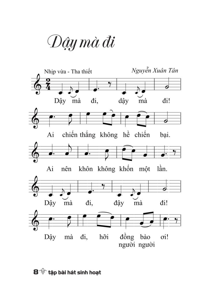 Sheet nhạc - Dậy mà đi