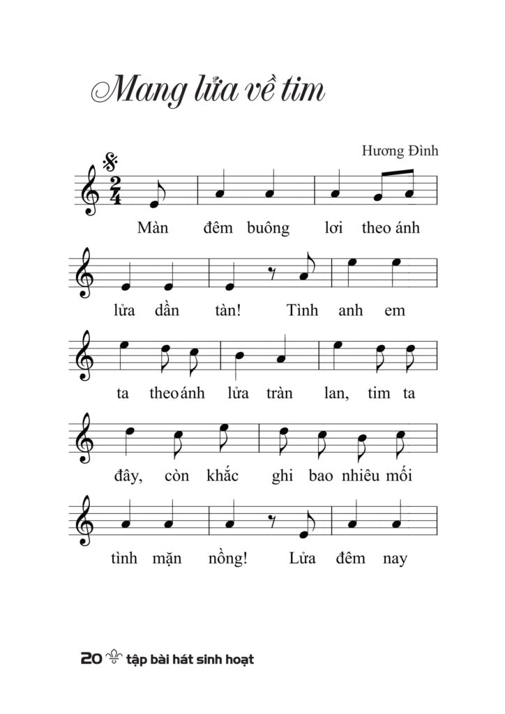 Sheet nhạc. - Mang lửa về tim